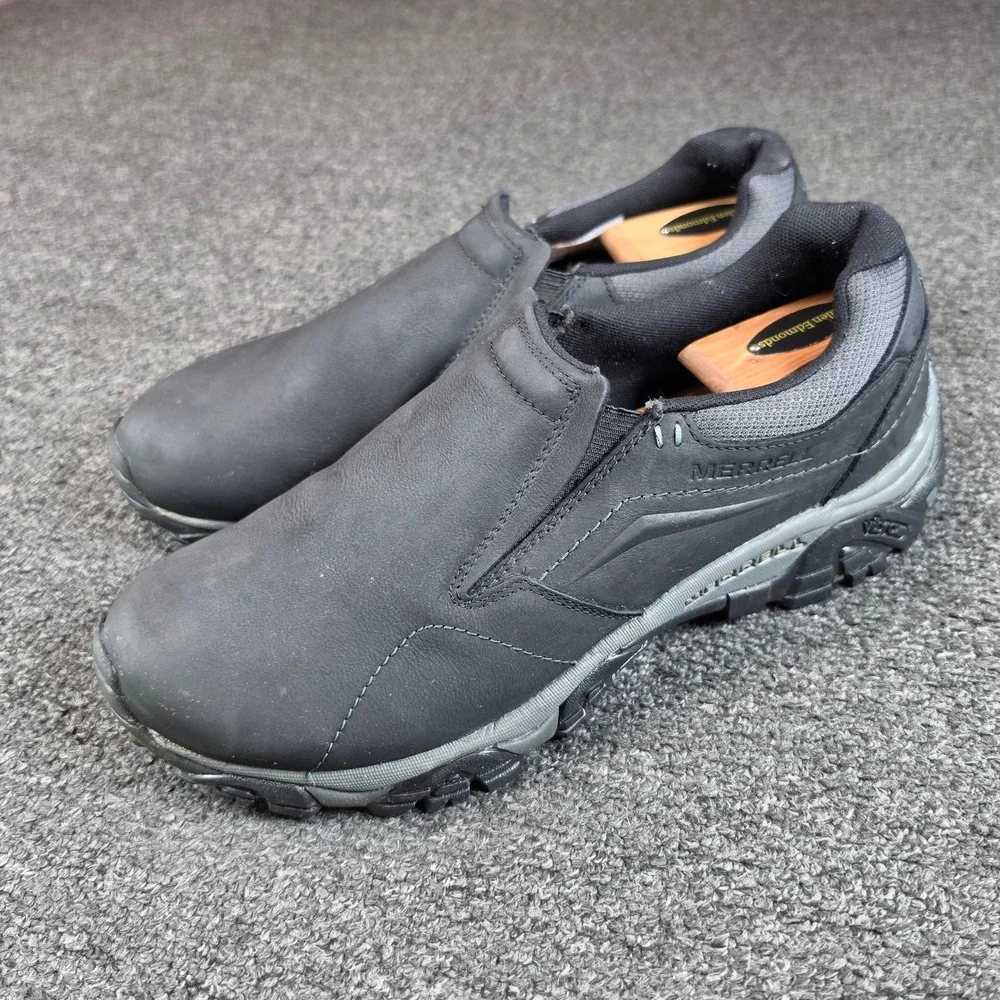 Merrell Moab Adventure Moc Hiking Shoes Black Mens 11.5 Leather Vibram Trail